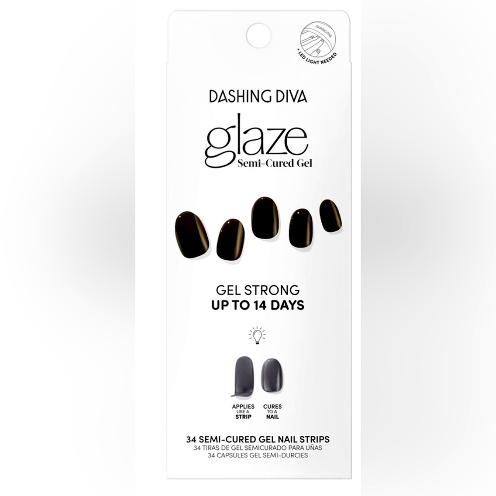 Dashing diva semi cured nails shiny black BRAND NEW - SEALED !